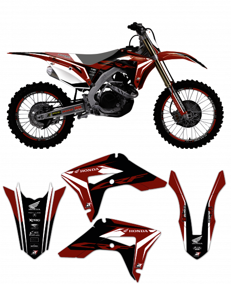 2! PEGATINAS DE CARRERA HONDA HRC LICENCIA Vintage CR RC CRF XR