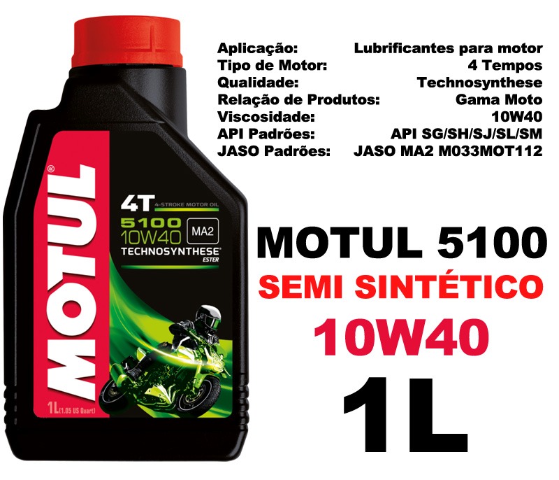 ACEITE MOTO 4T : MOTUL 5100 10w40 1L