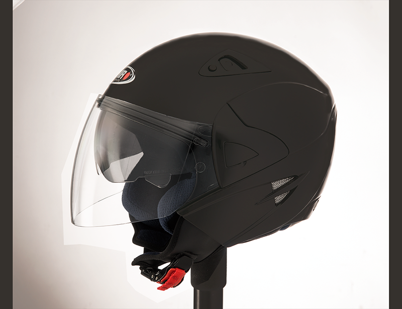 CASCO JET DE MOTO CARRETERA SHIRO ICE NEGRO